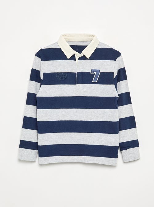 Polo a righe con colletto a contrasto - Kiabi
