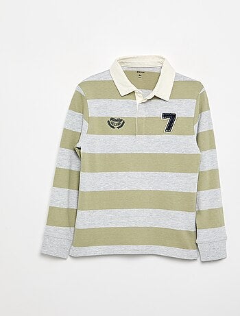 Polo a righe con colletto a contrasto