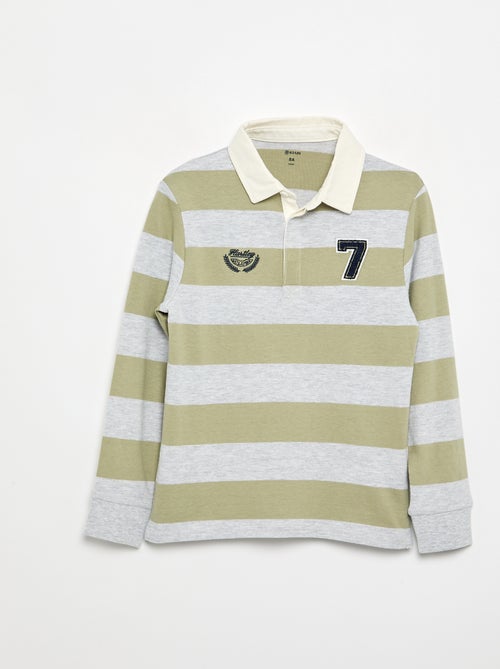 Polo a righe con colletto a contrasto - Kiabi