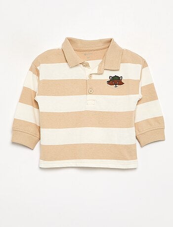 Polo a righe in jersey di cotone