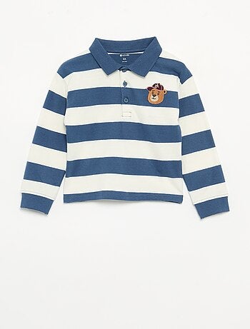 Polo a righe in jersey di cotone