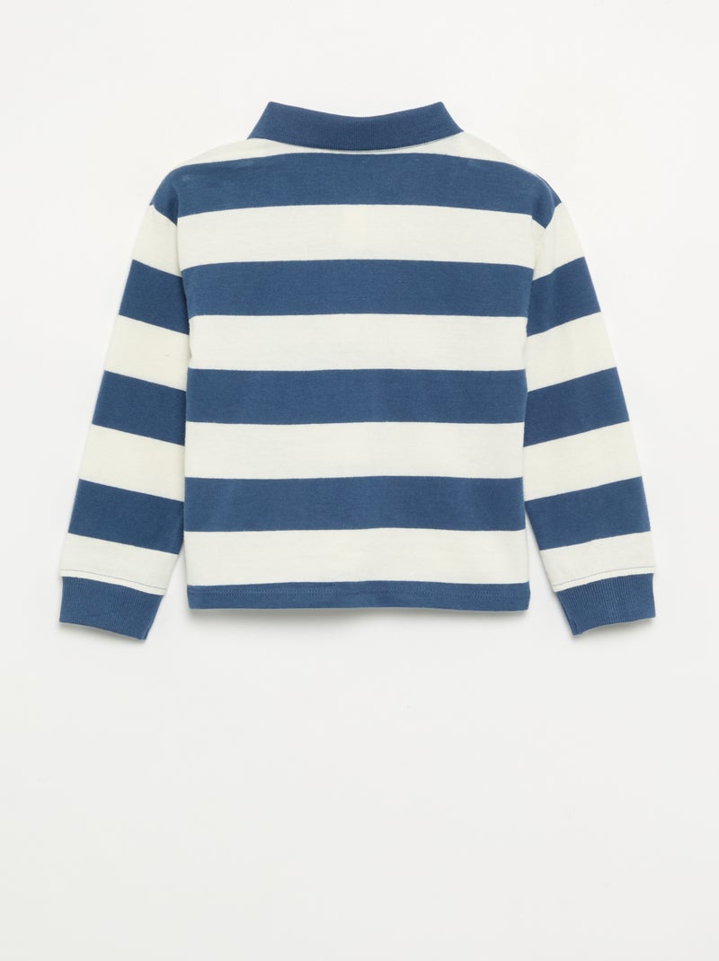 Polo a righe in jersey di cotone Blu - Kiabi