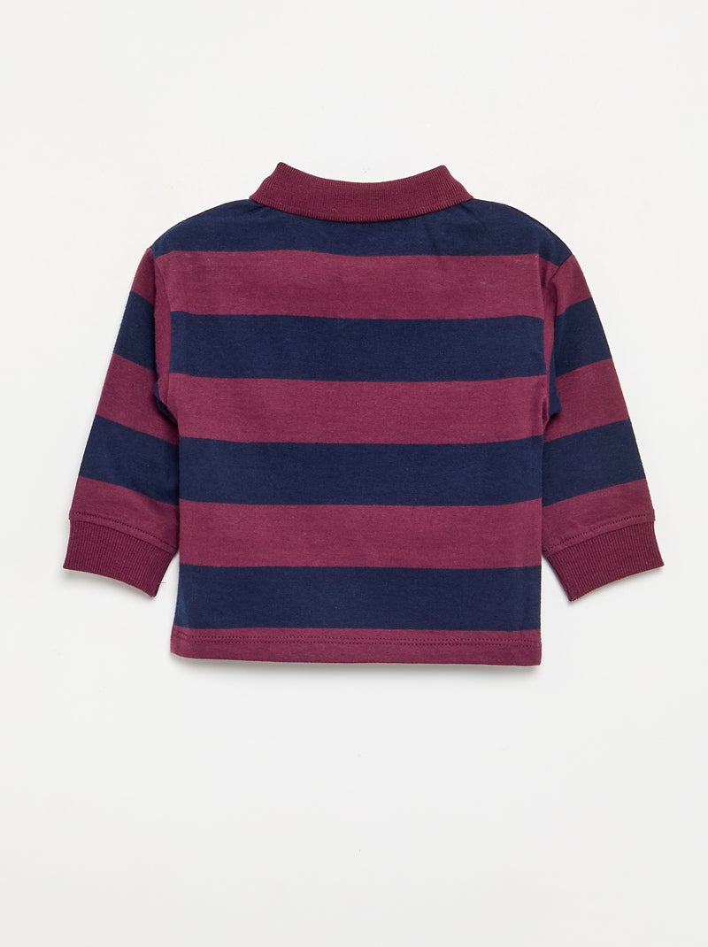 Polo a righe in jersey di cotone Rosso - Kiabi