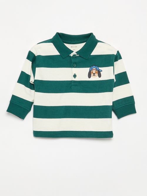 Polo a righe in jersey di cotone - Kiabi