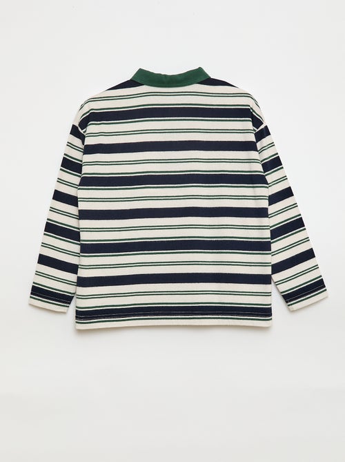 Polo a righe in maglia jersey a maniche lunghe - Kiabi