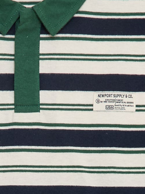 Polo a righe in maglia jersey a maniche lunghe - Kiabi