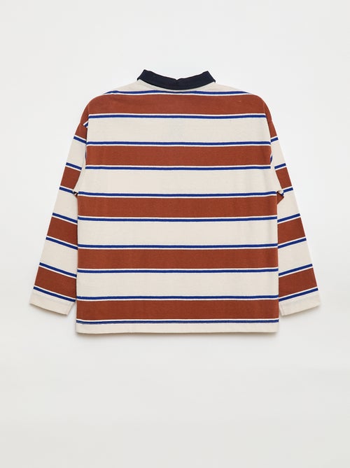 Polo a righe in maglia jersey a maniche lunghe - Kiabi