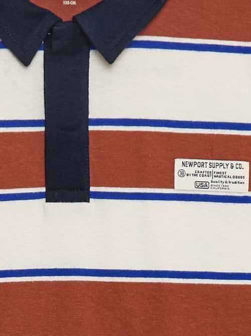 Polo a righe in maglia jersey a maniche lunghe - Kiabi