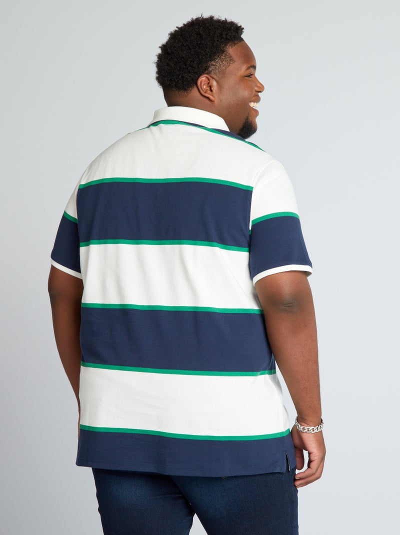 Pantaloni in cotone a righe taglie forti, verdi --56