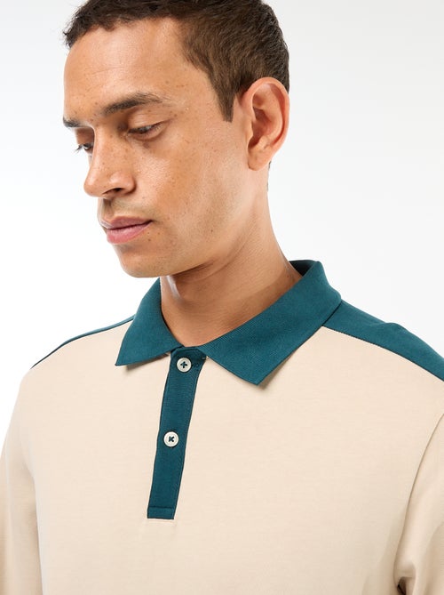 Polo bicolore a maniche lunghe - Kiabi