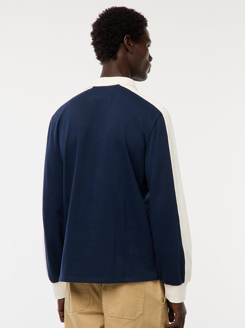 Polo bicolore a maniche lunghe - Kiabi