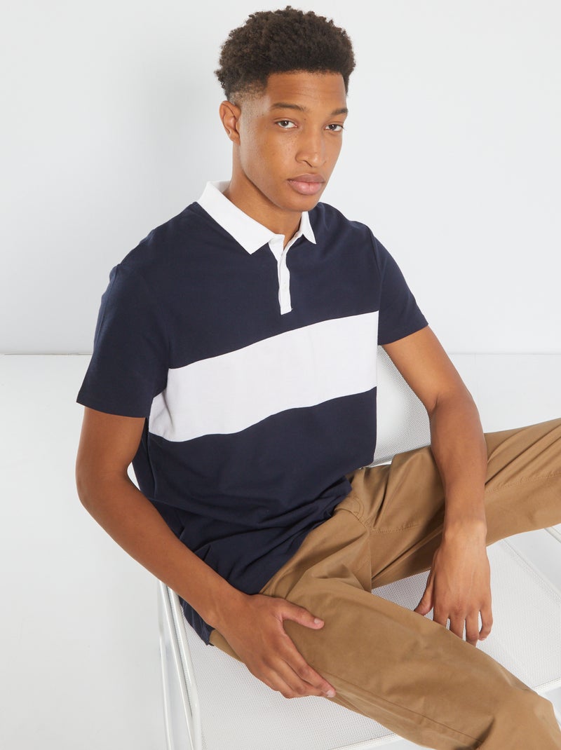 Polo color block + 190 cm BLU - Kiabi