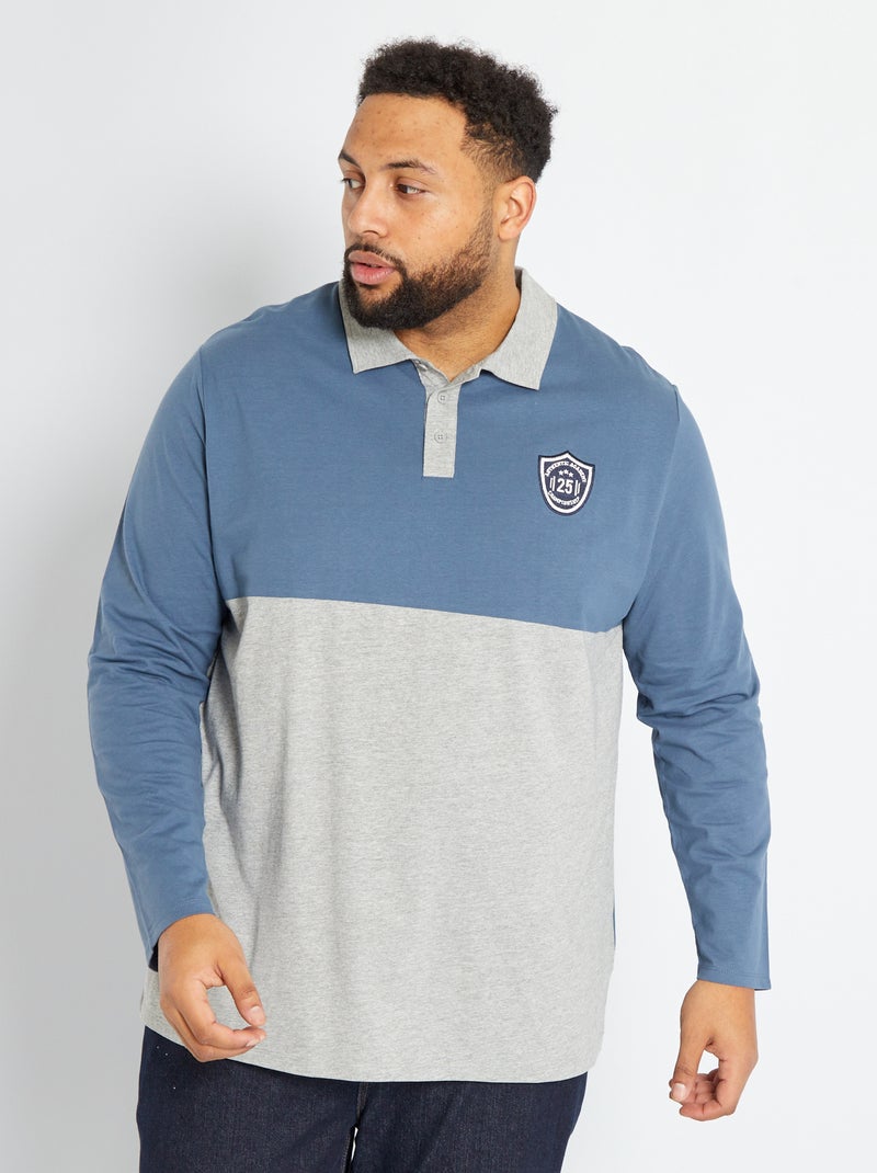 Polo color block in jersey GRIGIO - Kiabi