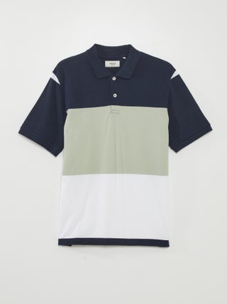 Polo color block in piqué di cotone 'Produkt'