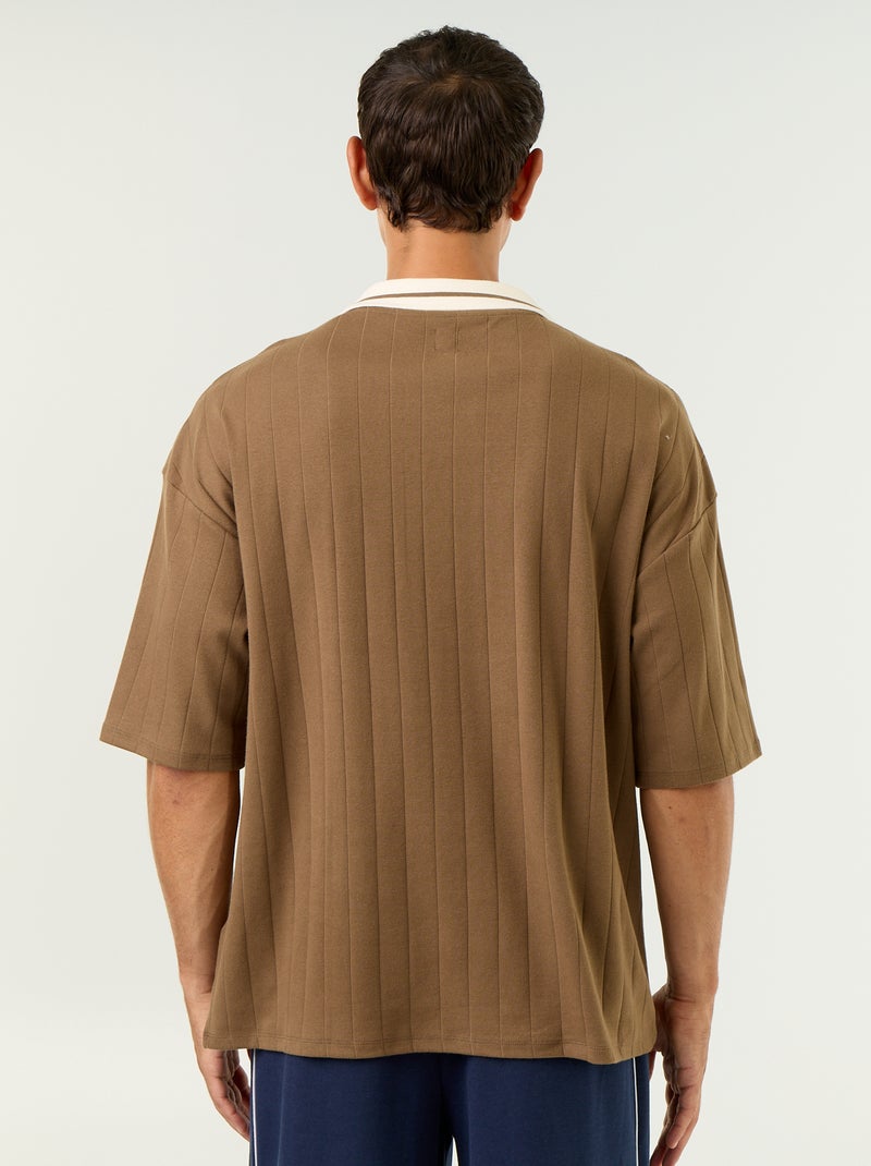 Polo comfort fit a maniche corte Marrone - Kiabi