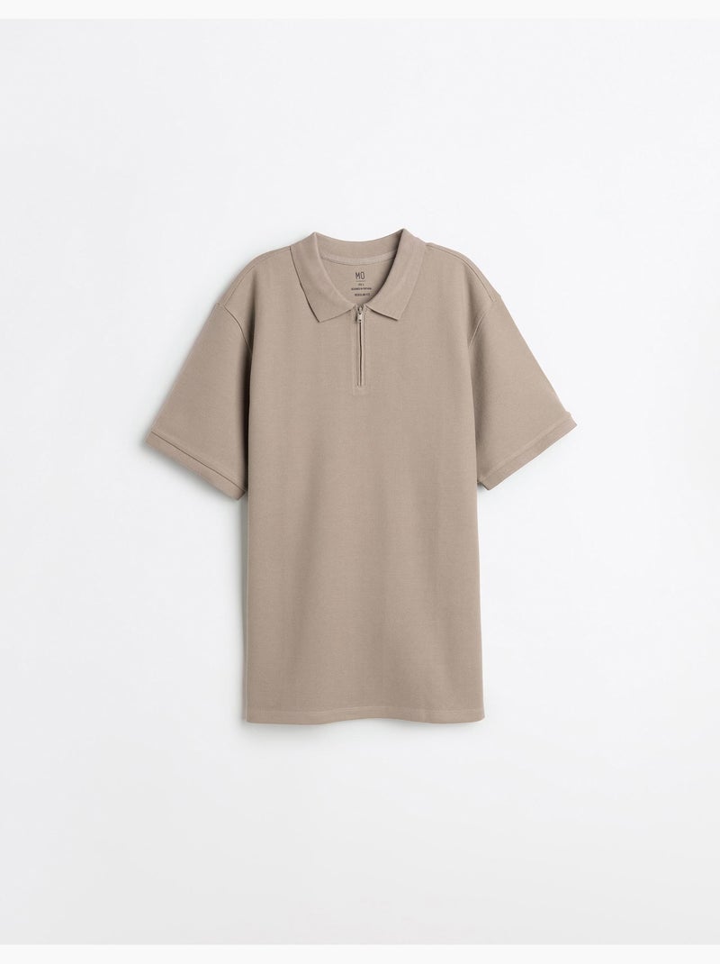 Polo con cerniera, MO Fashion Beige - Kiabi