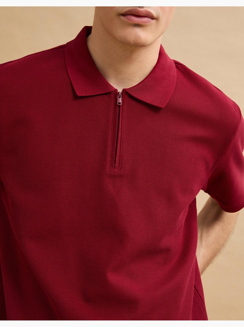Polo con cerniera, MO Fashion Rosso - Kiabi