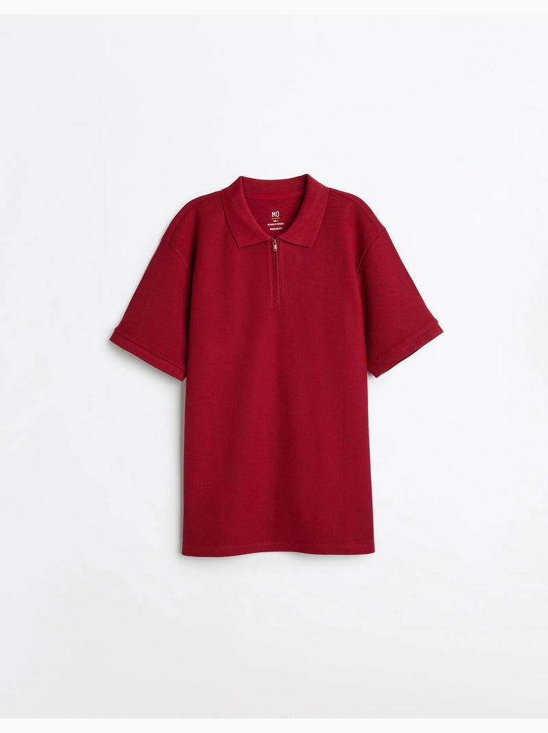 Polo con cerniera, MO Fashion Rosso - Kiabi