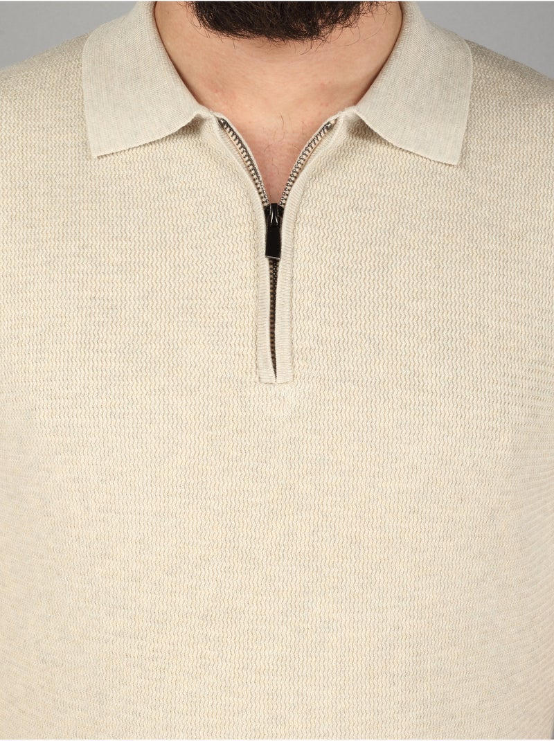 Polo con colletto con cerniera - Frilivin Beige - Kiabi