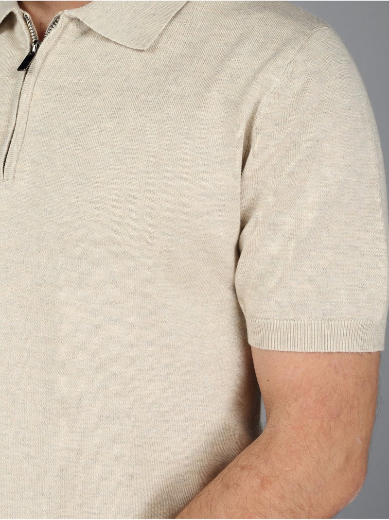 Polo con colletto con cerniera - Frilivin Beige - Kiabi
