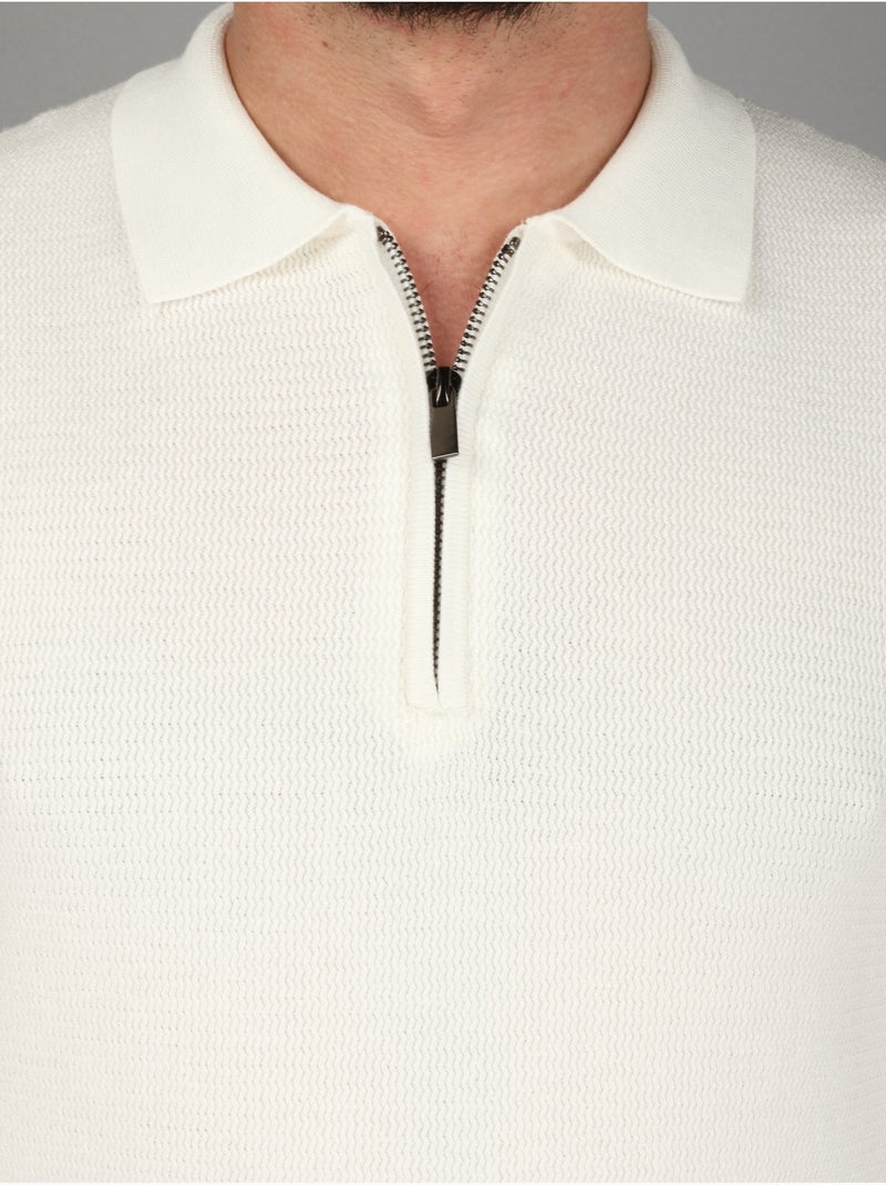 Polo con colletto con cerniera - Frilivin Bianco - Kiabi