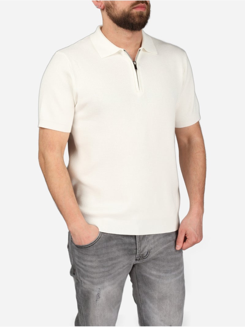 Polo con colletto con cerniera - Frilivin Bianco - Kiabi