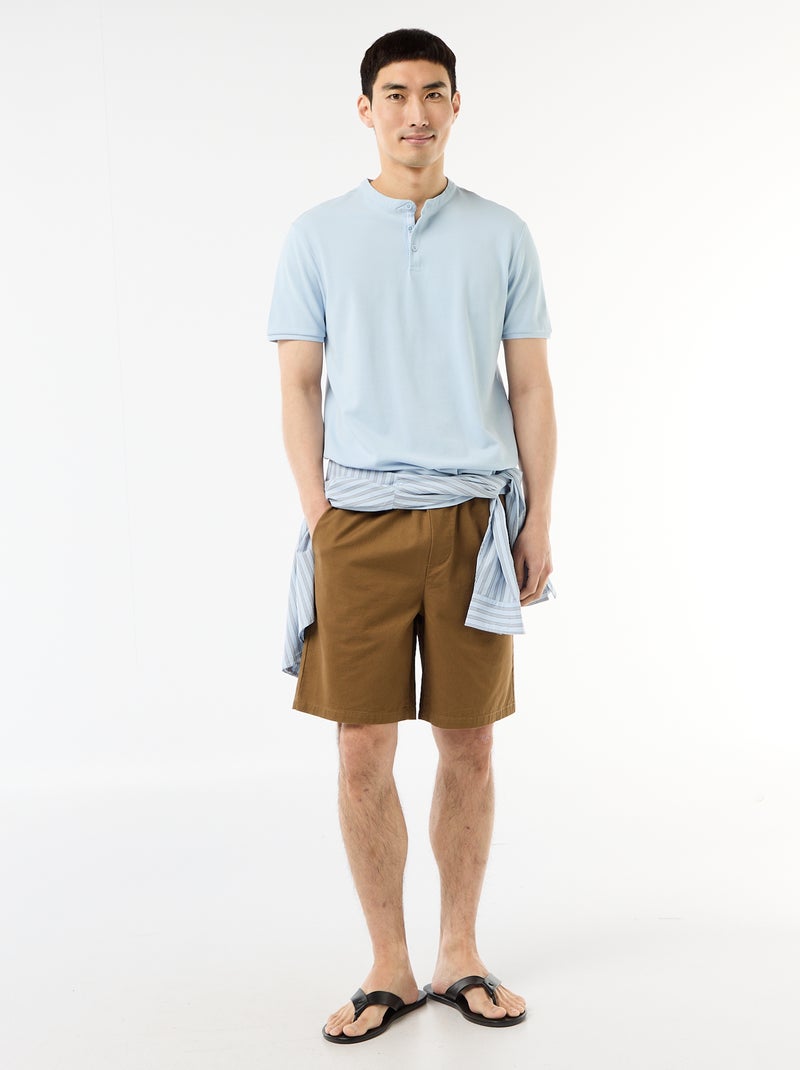 Polo con collo alla coreana Blu - Kiabi