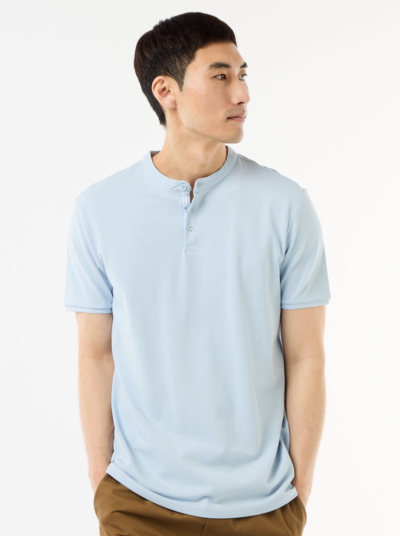 Polo con collo alla coreana Blu - Kiabi