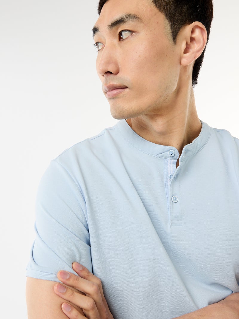 Polo con collo alla coreana Blu - Kiabi