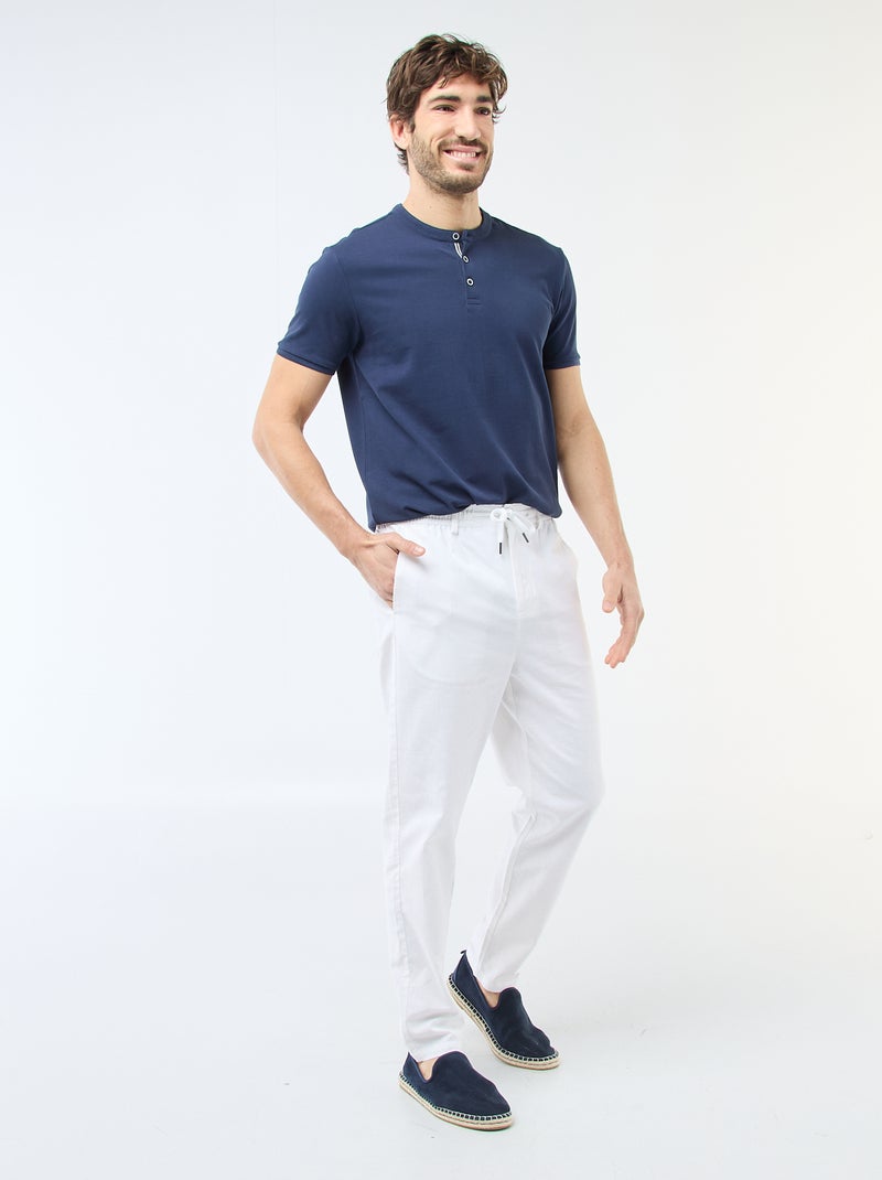 Polo con collo alla coreana Blu - Kiabi