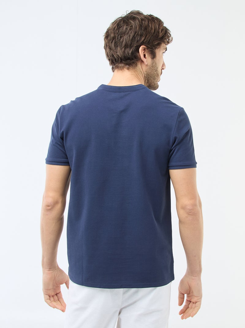 Polo con collo alla coreana Blu - Kiabi