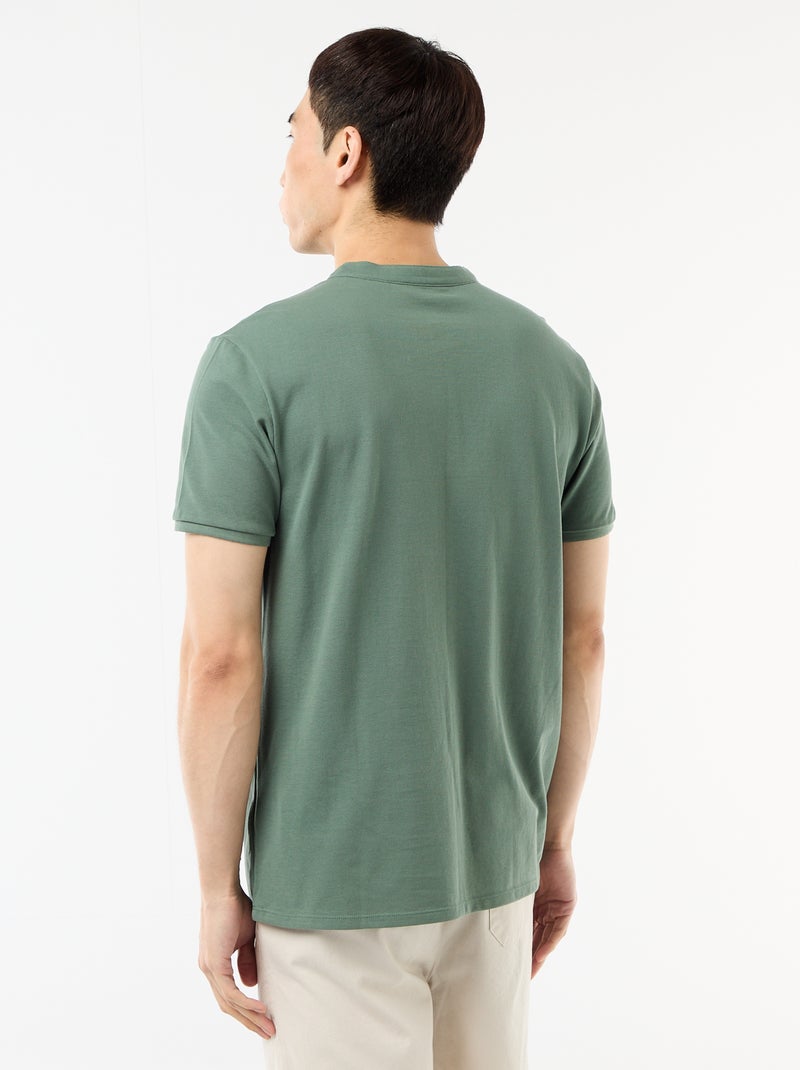 Polo con collo alla coreana Verde - Kiabi