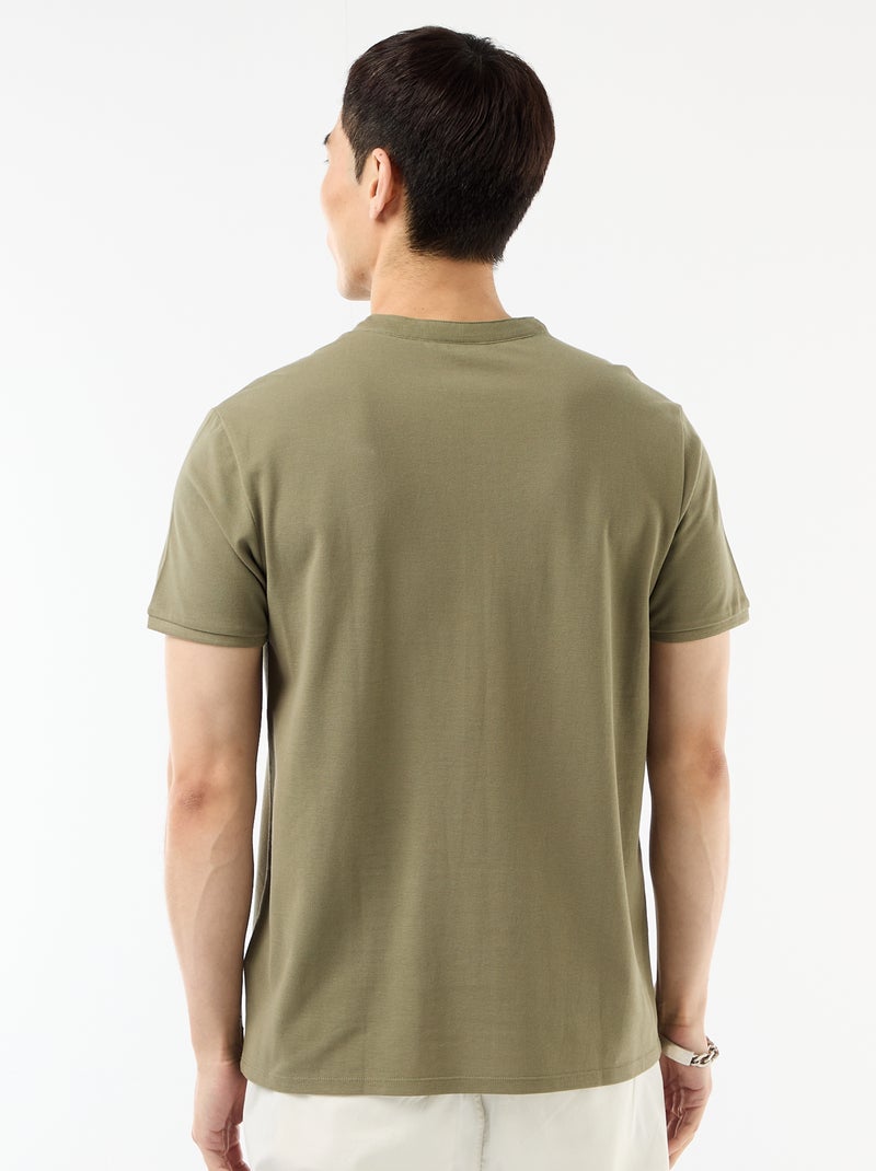 Polo con collo alla coreana Verde - Kiabi