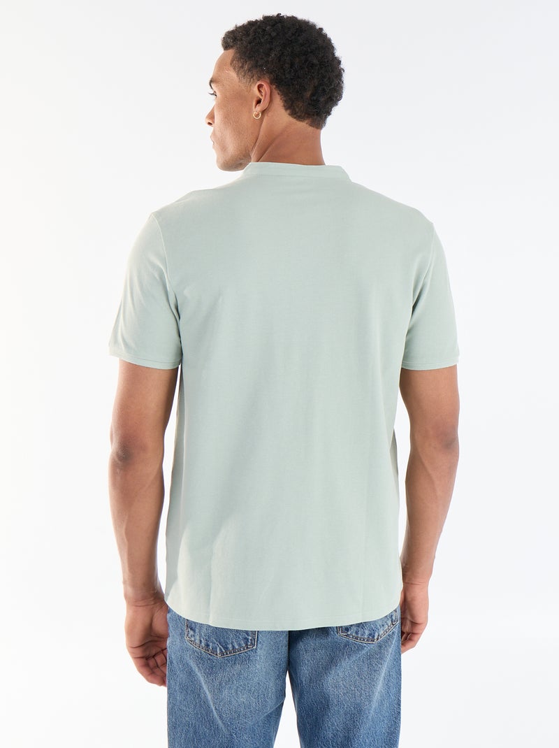 Polo con collo alla coreana Verde - Kiabi