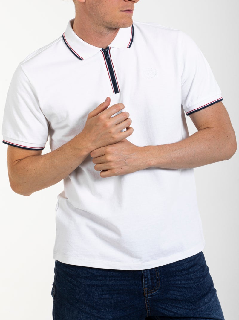 Polo con collo con cerniera FLOYD Bianco - Kiabi