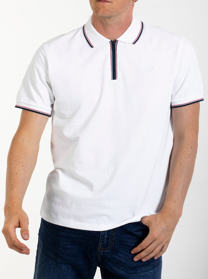 Polo con collo con cerniera FLOYD Bianco - Kiabi