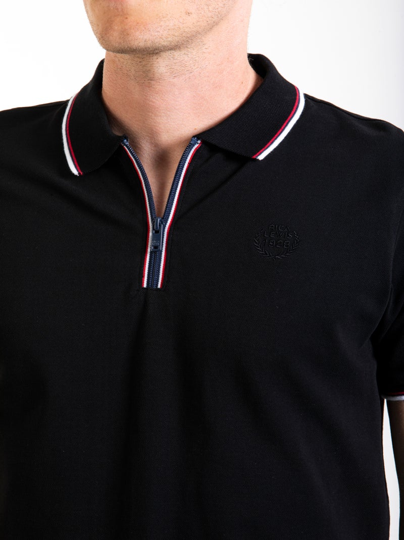 Polo con collo con cerniera FLOYD Nero - Kiabi