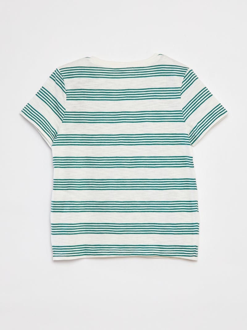 Polo con collo serafino BEIGE - Kiabi