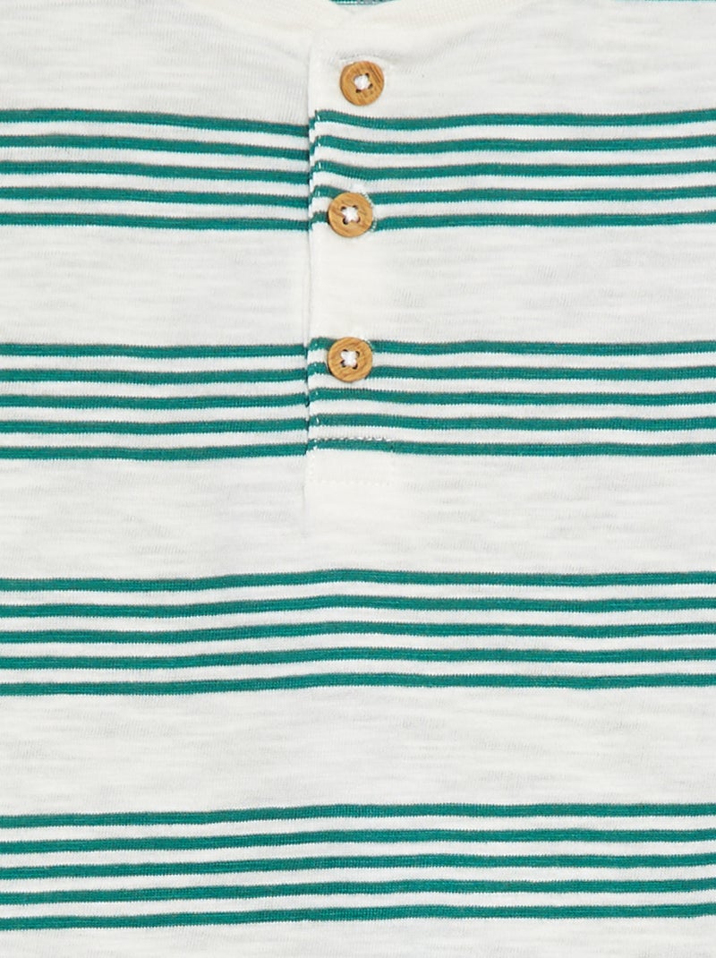 Polo con collo serafino BEIGE - Kiabi