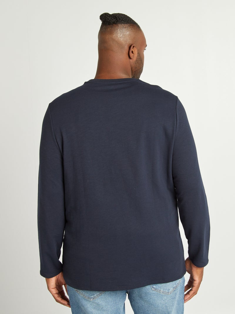 Polo con collo serafino BLU - Kiabi