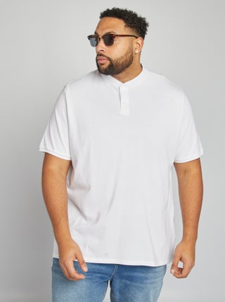 Polo con collo serafino maniche corte