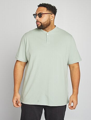 Polo con collo serafino maniche corte