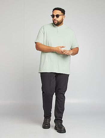 Polo con collo serafino maniche corte