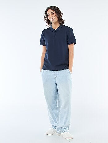 Polo con collo zippato