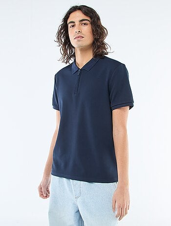 Polo con collo zippato