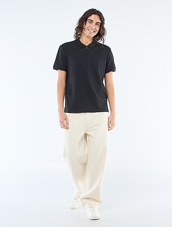 Polo con collo zippato