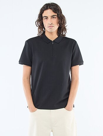 Polo con collo zippato