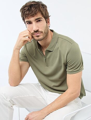 Polo con collo zippato
