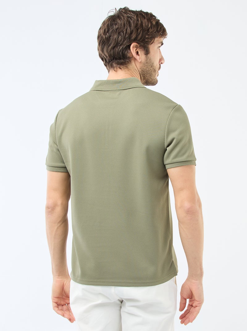 Polo con collo zippato Verde - Kiabi