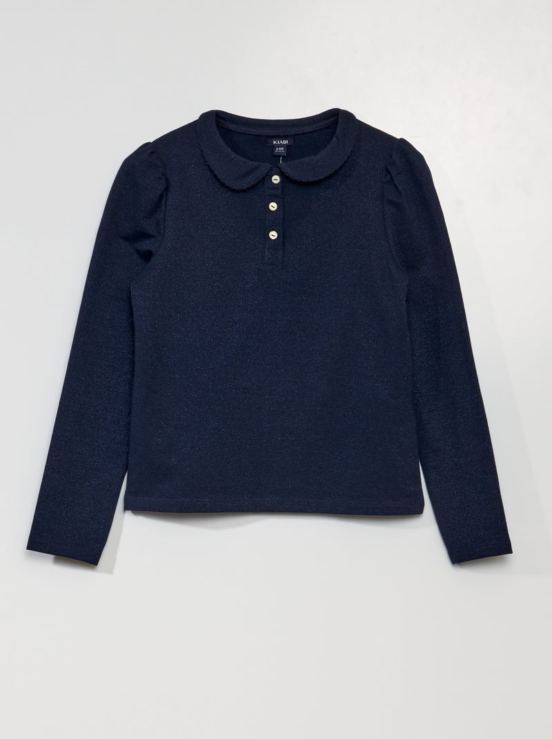 Polo con fili lucidi BLU - Kiabi